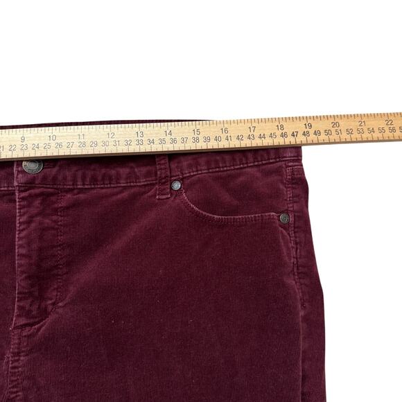 Talbots Corduroy Pants Women's Size 16P Petite Flawless 5 Pocket Straight Maroon - Picture 7 of 9